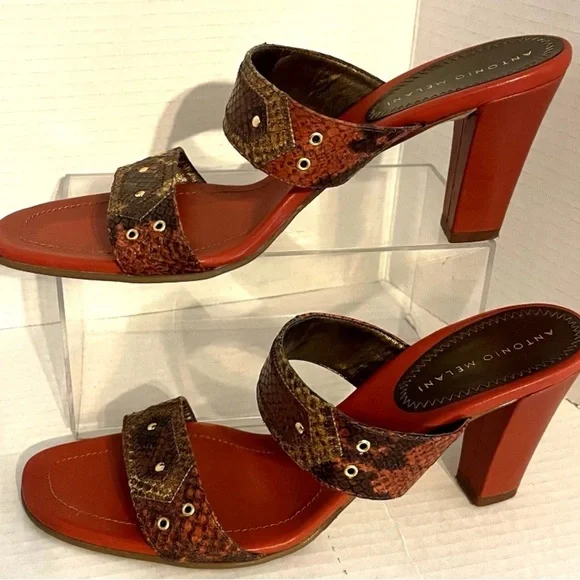 Antonio Melani Multicolor Snakeskin Sandals - Picture 2 of 4